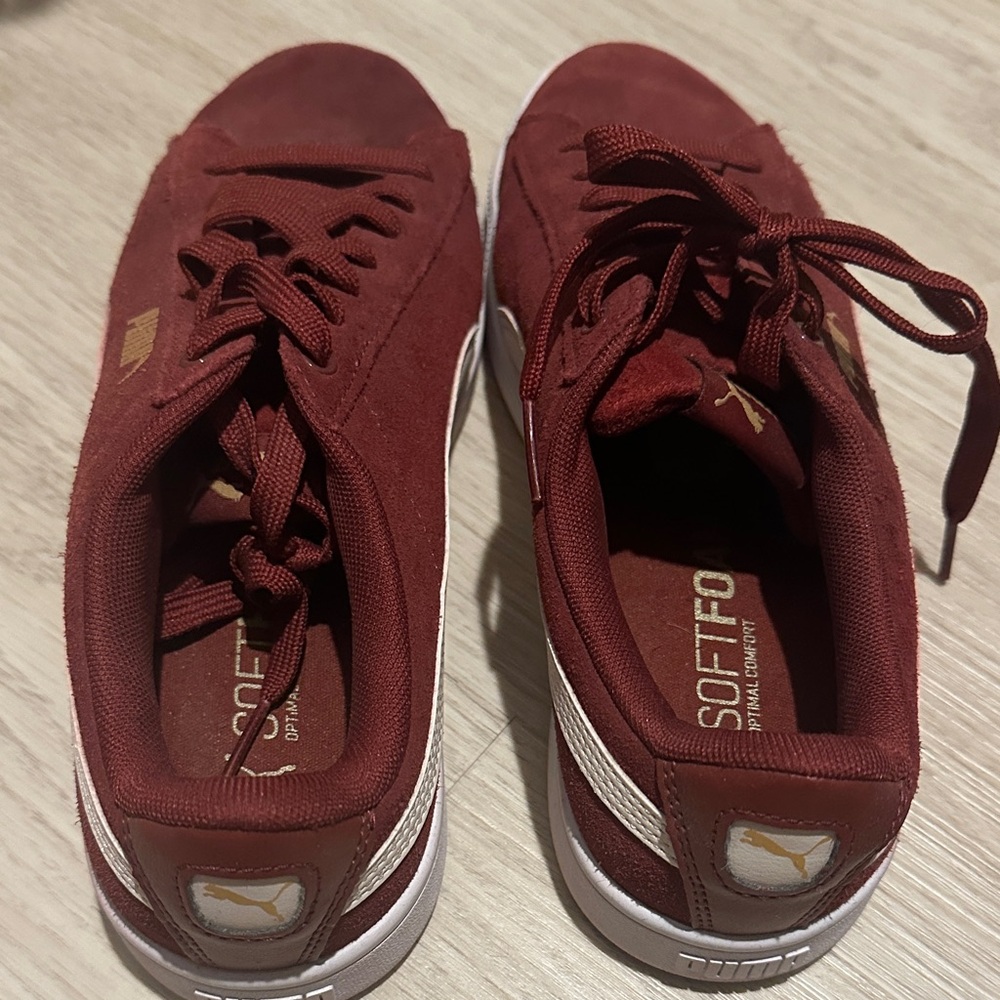 Puma Burgundy Suede Sneakers